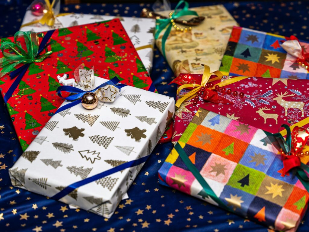 holiday wrapped gifts