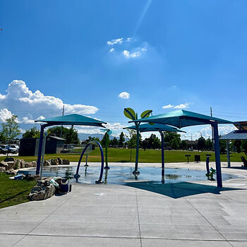 Molenaar Park shaded splash pad area